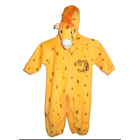 Giraffe Fleece Halloween Costume Suit Infant 18-24 Mos Zip Front Bunting Sleeper - Picture 1 of 5
